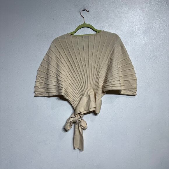 Club Monaco Cream Dolman Short Sleeve Side Tie Sweater Sz S - Picture 8 of 11